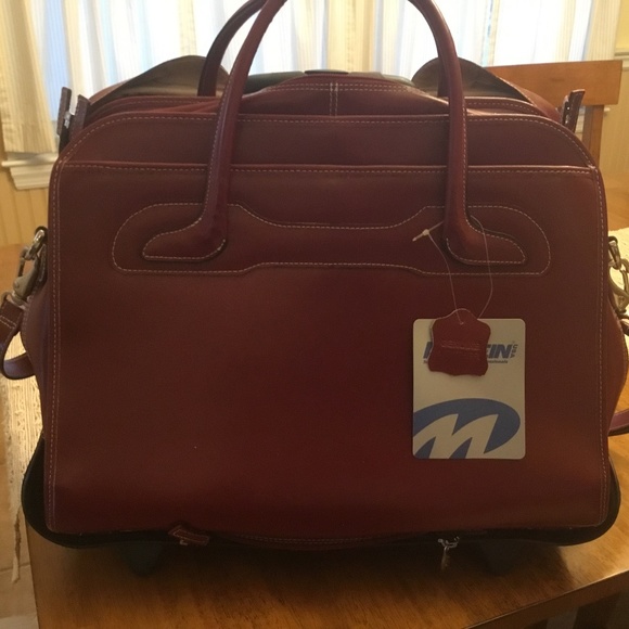 McKlein Bags Leather Briefcase On Wheels Poshmark